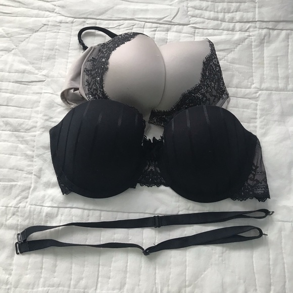 Lot of Two Black Lace-accented Bras 36C & 34C - Picture 8 of 9
